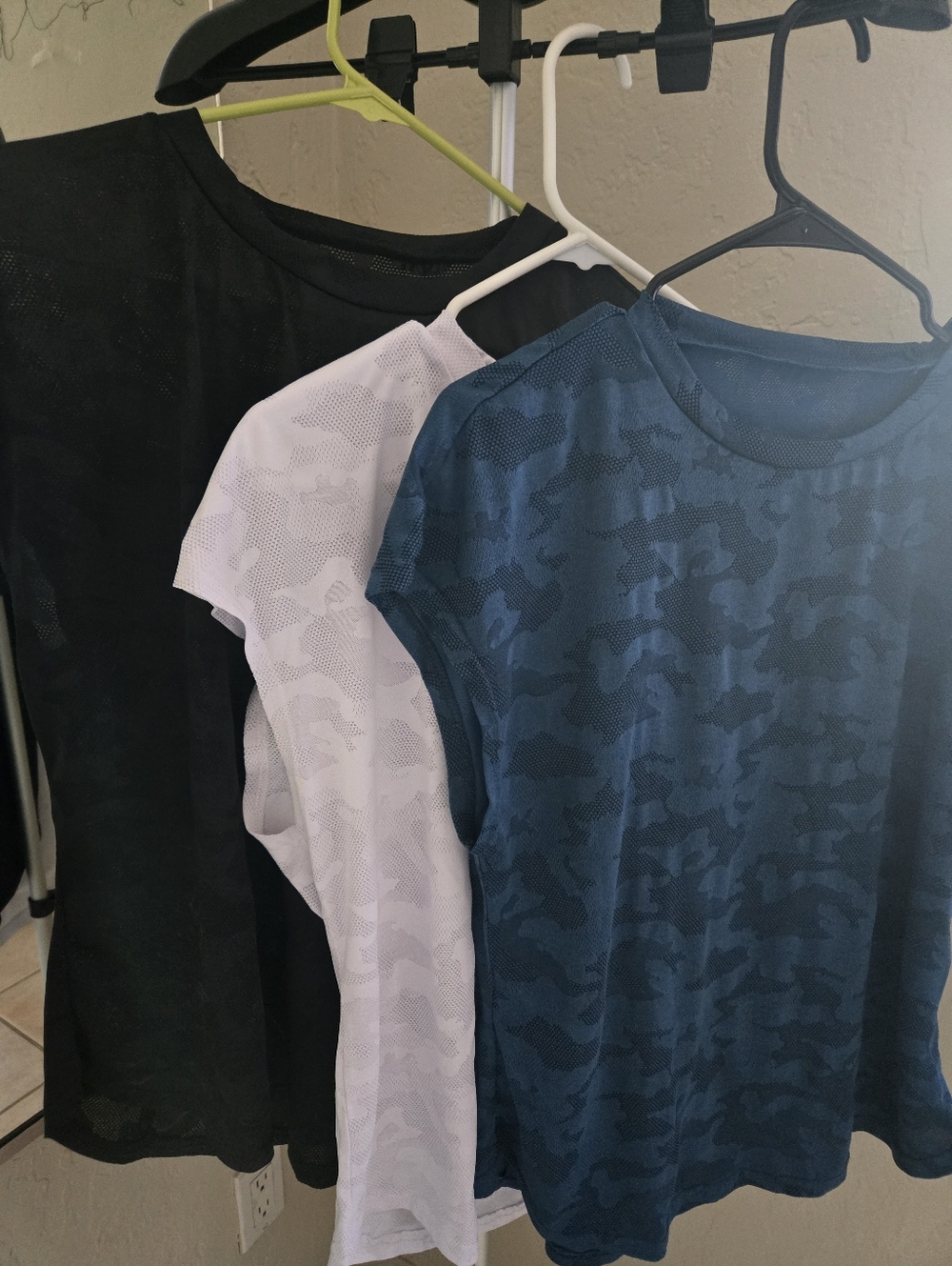 3 Pack Black White and Navy Camouflage Tee Set Bundle